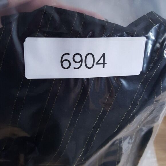 INTERMIX Womens Top Size 0 Black One Shoulder Tie Neck Stripe Bow Silk 4 DAWN - Picture 9 of 9